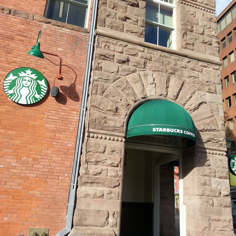 Starbucks - a brick building with a green awning - Coffee & Tea Near Me - Brampton, Ontario Starbucks - a brick building with a green awning - Coffee & Tea Near Me - Brampton, Ontario