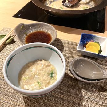 Eigikutei - The porridge ( they added egg and bean curd skin in it) this is so delicious because the broth is made the the extraction of your Shabu - Japanese Near Me - Los Angeles, California