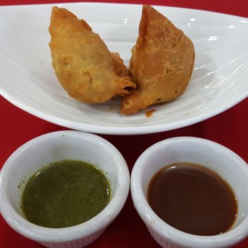 Indian Grill Restaurant - Veggie samosas with mint & tamarind chutney Ordered off menu, not on buffet $3 - Indian Near Me - Norcross, Georgia Indian Grill Restaurant - Veggie samosas with mint & tamarind chutney Ordered off menu, not on buffet $3 - Indian Near Me - Norcross, Georgia