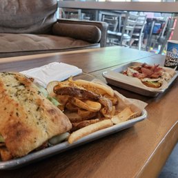The beef sammie & avocado toast with egg and bacon. The beef sammie & avocado toast with egg and bacon.