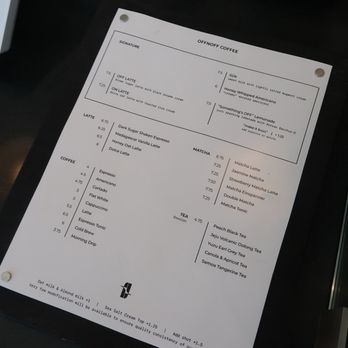 OFFNOFF COFFEE - Menu as of July 2026 - Coffee & Tea Near Me - La Palma, California OFFNOFF COFFEE - Menu as of July 2026 - Coffee & Tea Near Me - La Palma, California