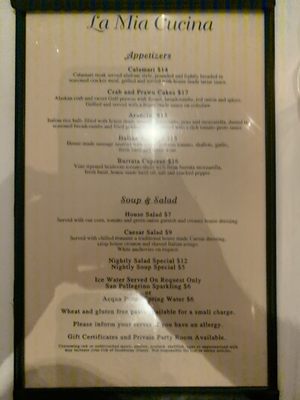 Menu photo 3 La Mia Cucina Pacific Grove, CA Menu photo 3 La Mia Cucina Pacific Grove, CA