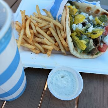 Luna Grill Pico Rivera - Pita wrap with gyro meat and all the toppings, fries . Also the Vida bowl with chicken, - Greek Near Me - Pico Rivera, California Luna Grill Pico Rivera - Pita wrap with gyro meat and all the toppings, fries . Also the Vida bowl with chicken, - Greek Near Me - Pico Rivera, California