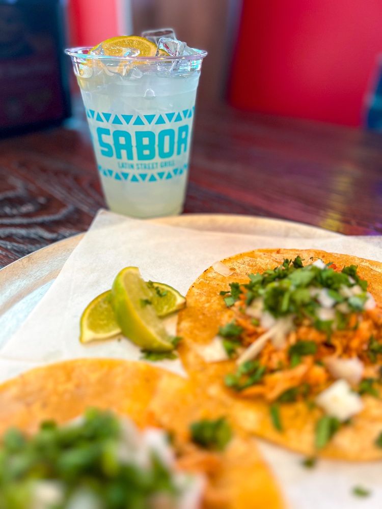 Food from Sabor Latin Street Grill
