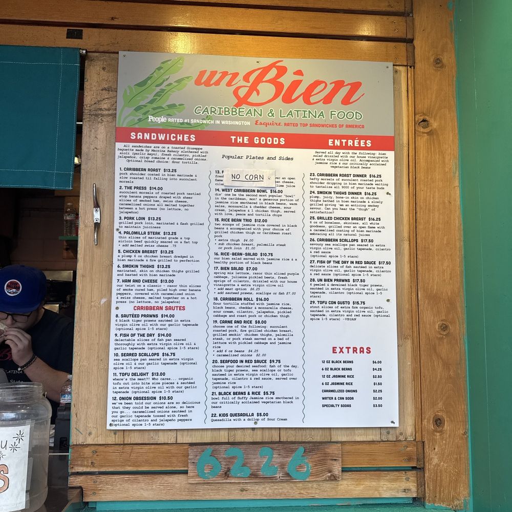 Un Bien - Menu - Caribbean Near Me - Seattle, Washington