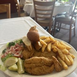 Ernesto's Mexican Specialties - Combination Plate, Cod Fish & Shrimp.