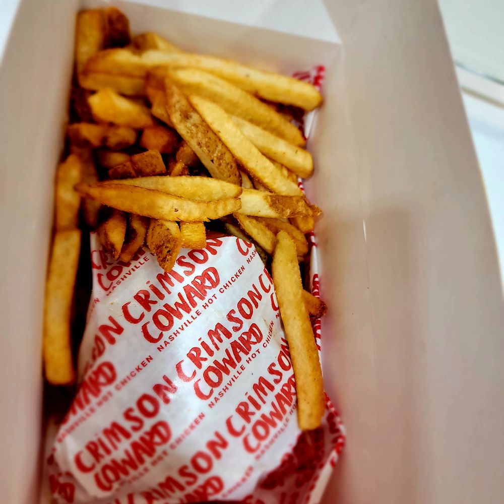 Crimson Coward - Hot Chicken Sandwich with fries - Chicken Shop Near Me - Stafford, Virginia