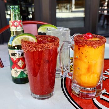 Chris Madrid's - two drinks on a table - Burgers Near Me - San Antonio, Texas