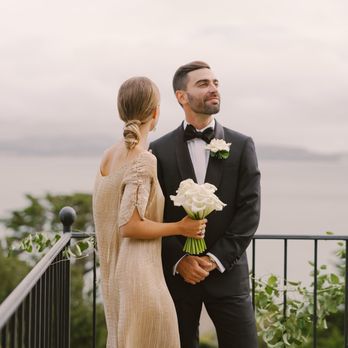 Emblem Flowers - Calla Lily bouquet and Gardenia boutonniere.  Photography:  Meg Smith Weddings - Florists Near Me