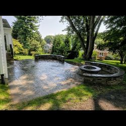 3D Scapes - Nicolock Patio, Seating Walls, Firepit, and Lighting