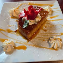 Good service, good flan, the sangria w alcohol is very good. High prices, they would do much better if they lowered them.