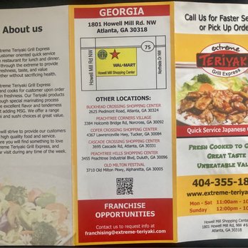 Extreme Teriyaki Grill Express - Outside of menu - Japanese Near Me - Atlanta, Georgia Extreme Teriyaki Grill Express - Outside of menu - Japanese Near Me - Atlanta, Georgia