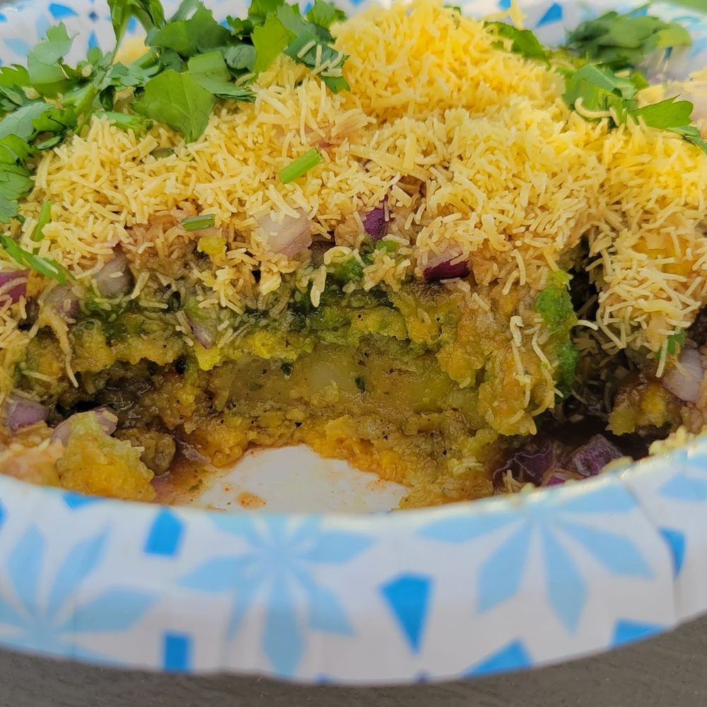 Bombay Street Food - The potato filling within the bread cutlet chaat. Delicious. - Indian Near Me - Austin, Texas