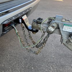 Truck hitched to a uhaul trailer