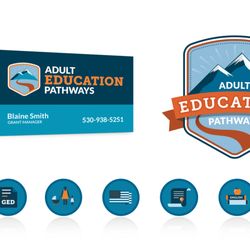 Pacific Sky - Some of the print and branding collateral Jesse designed and developed for the Adult Education Consortium in Siskiyou County