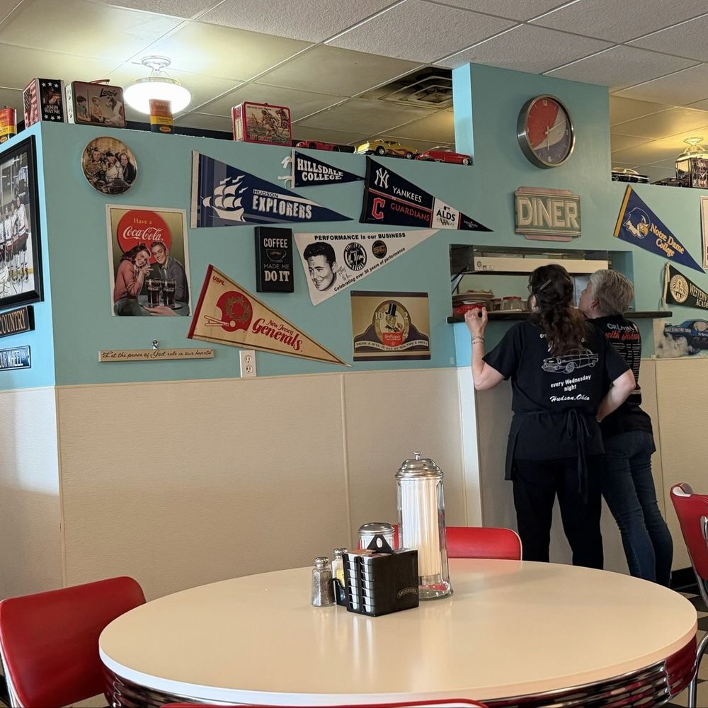 Johnnys Diner - Food window and wall of cute older items - Diners Near Me - Hudson, Ohio Johnnys Diner - Food window and wall of cute older items - Diners Near Me - Hudson, Ohio