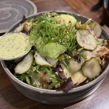 Bar Dojo - Pork Belly Nachos. I gotta admit, the pickles are weird for me, but overall great dish! - Asian Fusion Near Me - Edmonds, Washington