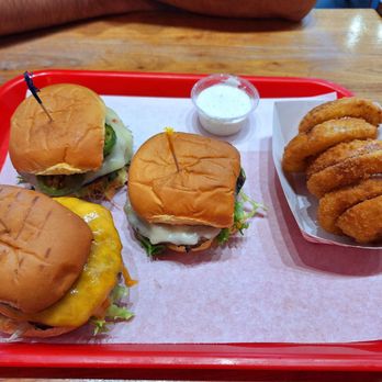 iniBurger - Mini burgers and side combo ($15.99 +$1 for onion rings) - Burgers Near Me - Santa Clara, California iniBurger - Mini burgers and side combo ($15.99 +$1 for onion rings) - Burgers Near Me - Santa Clara, California