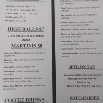 Wild Cat Grill - Drink menu page 1 - American Near Me - Rosedale, British Columbia
