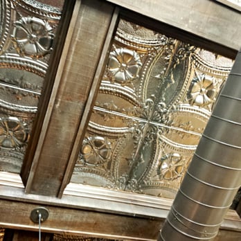 Thought The Stamped Metal Ceiling And Ductwork Was Visually