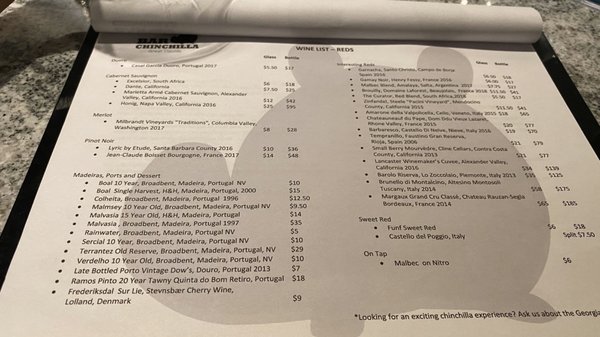 Menu photo 1 Bar Chinchilla St. Petersburg, FL Menu photo 1 Bar Chinchilla St. Petersburg, FL