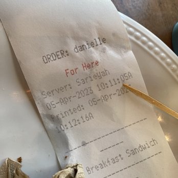 The Lost Bean - Receipt of server. - Coffee & Tea Near Me - Irvine, California