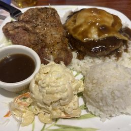 Combo Plate - Loco Moco and Fried Pork Chop