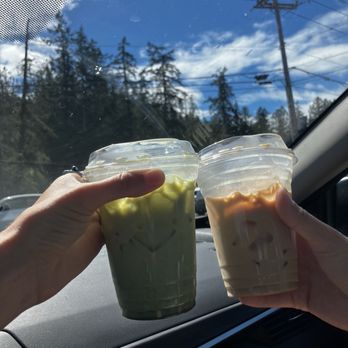Turie's Espresso - White chocolate mocha (latte) & matcha w/ vanilla - Coffee & Tea Near Me - Seabeck, Washington Turie's Espresso - White chocolate mocha (latte) & matcha w/ vanilla - Coffee & Tea Near Me - Seabeck, Washington