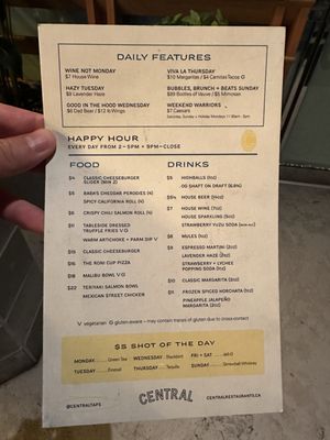 Menu photo 3 Central Restaurants - Vancouver Bentall Vancouver, BC