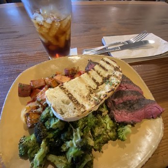Urban Plates - Grilled Grass Fed Steak Plate, Charred Broccoli, Roasted Sweet Potatoes W. Peppers & Onions, Slice Grilled Rustic Bread, Stubborn Soda - New American Near Me - Carlsbad, California Urban Plates - Grilled Grass Fed Steak Plate, Charred Broccoli, Roasted Sweet Potatoes W. Peppers & Onions, Slice Grilled Rustic Bread, Stubborn Soda - New American Near Me - Carlsbad, California