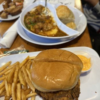 Ruby Sunshine Charlotte Southend - Shrimp & Grits Ruby Fried Chicken Sandwich - Breakfast & Brunch Near Me - Charlotte, North Carolina