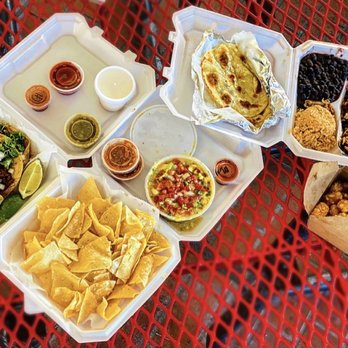 La Diva Mexican Kitchen - Our order today, 4 tacos, chips salsa and guacamole, chorizo and eggs with sides, black beans and rice, tater tots. - Mexican Near Me - Port Orange, Florida La Diva Mexican Kitchen - Our order today, 4 tacos, chips salsa and guacamole, chorizo and eggs with sides, black beans and rice, tater tots. - Mexican Near Me - Port Orange, Florida