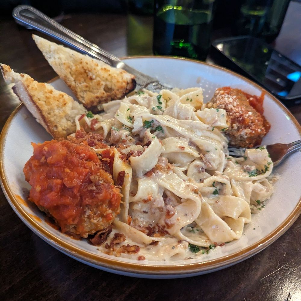 Fable and Fire - Quatro Formaggi with meatballs - Salad Near Me - Rockwall, Texas Fable and Fire - Quatro Formaggi with meatballs - Salad Near Me - Rockwall, Texas