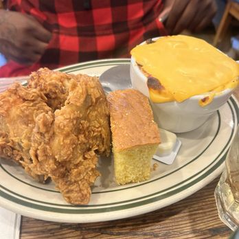 Peaches HotHouse - Chicken and Grits with cornbread - Southern Near Me - Brooklyn, New York