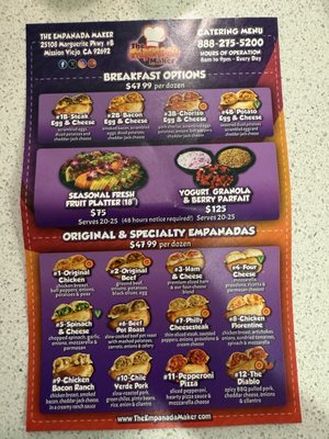Menu photo 2 The Empanada Maker Mission Viejo, CA Menu photo 2 The Empanada Maker Mission Viejo, CA