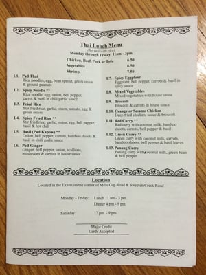 Menu photo 7 Pon's Thai Cuisine Asheville, NC