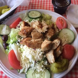 Sophia's Pizzeria - Large marinated chicken over Greek salad.