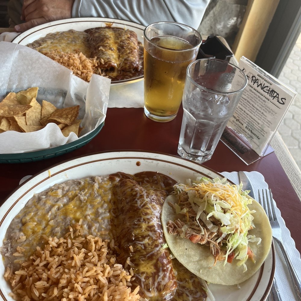 Las Panchitas - Chicken enchilada and taco combination plate. - Mexican Near Me - Kings Beach, California Las Panchitas - Chicken enchilada and taco combination plate. - Mexican Near Me - Kings Beach, California