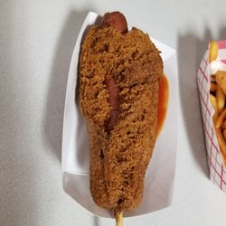 Stix & Strips - There is a hot dog under all that batter. You can even see it.
