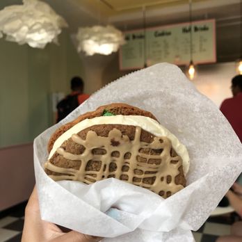 Milk & Cookies - Coffee chip and M&M cookie ice cream sandwich - Desserts Near Me - Princeton, New Jersey Milk & Cookies - Coffee chip and M&M cookie ice cream sandwich - Desserts Near Me - Princeton, New Jersey
