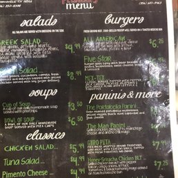 Photo of their menu Photo of their menu