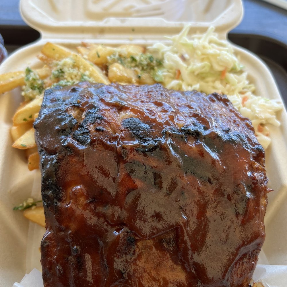 The Chippy Fish & Grill - Baby Back Ribs, Garlic Chips, and Cole Slaw - American Near Me - Anaheim, California