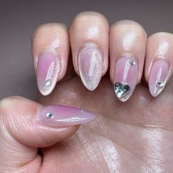 1st Street Nails - Pink cateye nails!