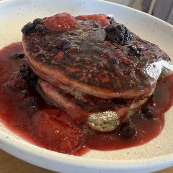 Milpa - BLUE CORN PINOLE PANCAKES (Gluten-feee) - Breakfast & Brunch Near Me - Las Vegas, Nevada Milpa - BLUE CORN PINOLE PANCAKES (Gluten-feee) - Breakfast & Brunch Near Me - Las Vegas, Nevada