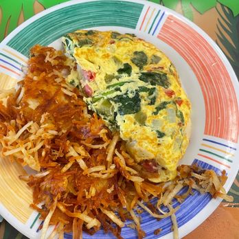 Juno Beach Cafe - Western Omelette with homefries - Breakfast & Brunch Near Me - Juno Beach, Florida Juno Beach Cafe - Western Omelette with homefries - Breakfast & Brunch Near Me - Juno Beach, Florida