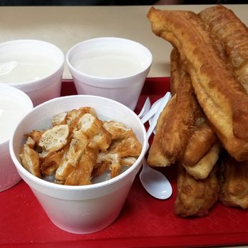 Yu Ton Dumpling House - 甜豆漿 (tian dou jiang, or sweet bean milk), 油条 (youtiao, or deep-fried breadsticks), and seafood porridge (SKIP THAT, SERIOUSLY!) - Chinese Near Me - Westmont, Illinois Yu Ton Dumpling House - 甜豆漿 (tian dou jiang, or sweet bean milk), 油条 (youtiao, or deep-fried breadsticks), and seafood porridge (SKIP THAT, SERIOUSLY!) - Chinese Near Me - Westmont, Illinois