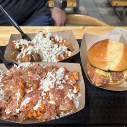 Lucky Bird - Loaded fries, buffalo tenders and Big Bird sandwich!