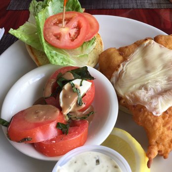 The Point - Fish sandwich with tomato mozzarella side only $8! - American Near Me - Marshfield, Massachusetts