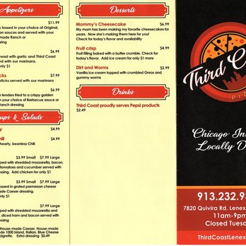 Third Coast Pizza - Menu (1 of 2) - Pizza Near Me - Lenexa, Kansas