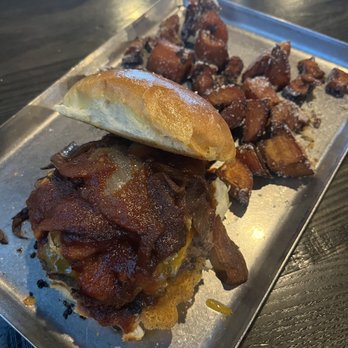 Twisted Tavern - Brewery Burger with Crispy Sweet Potatoes - American Near Me - Arnold, Missouri Twisted Tavern - Brewery Burger with Crispy Sweet Potatoes - American Near Me - Arnold, Missouri